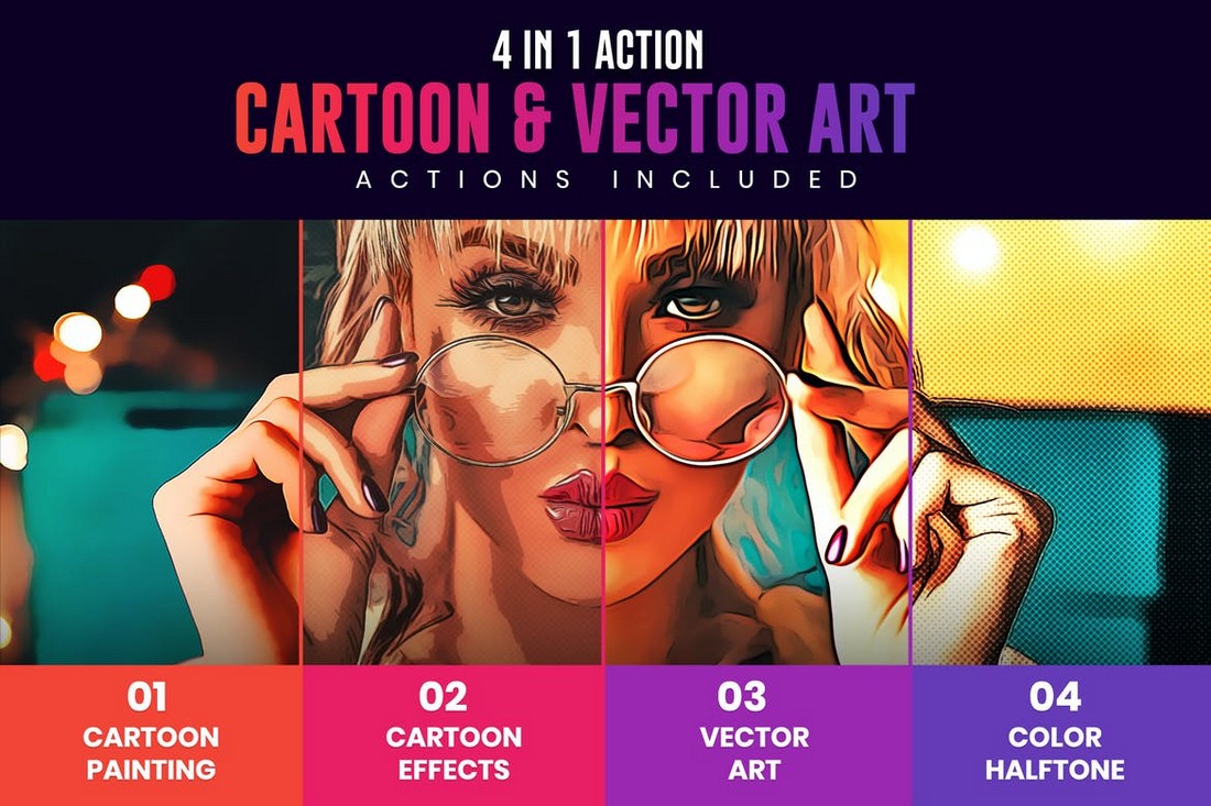  40+ A legjobb Photoshop rajzfilm effektek (Photo to Cartoon Actions &amp; Plugins)