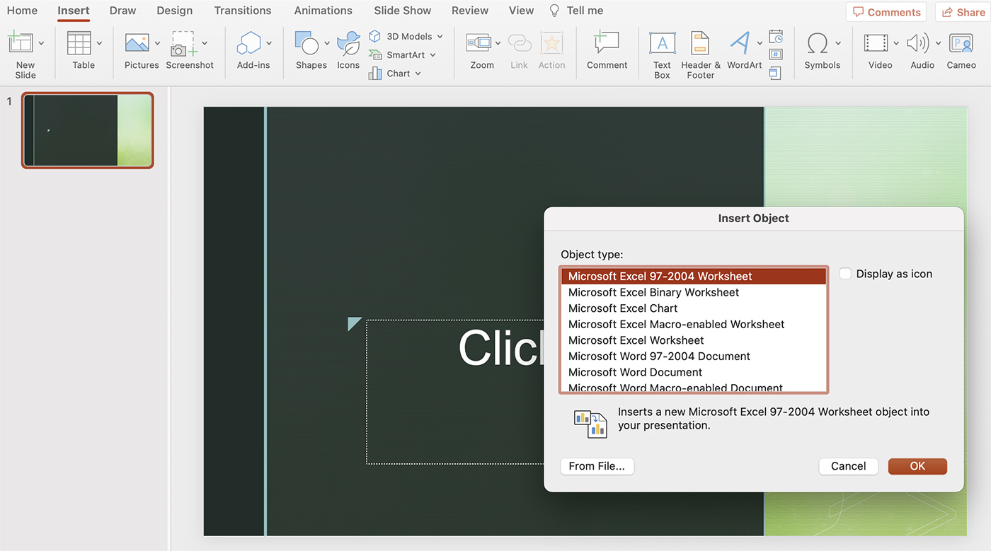  PowerPoint에 PDF를 삽입하는 방법